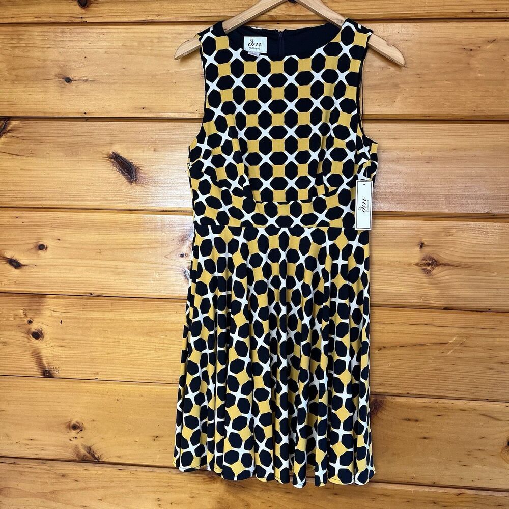 NWT Donna Morgan Retro Style Fit And Flare Dress Sleeveless Summer Blue 8P